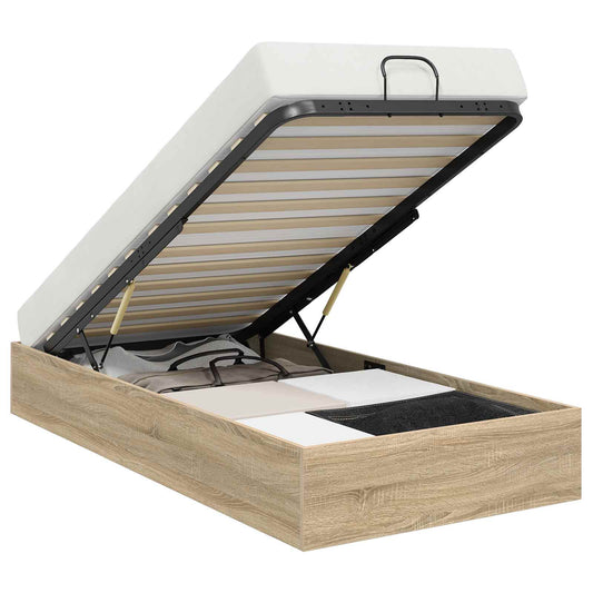 vidaXL Κρεβάτι Οθωμανικού Τύπου Δρύς Sonoma 203 x 80,5 x 25 εκ