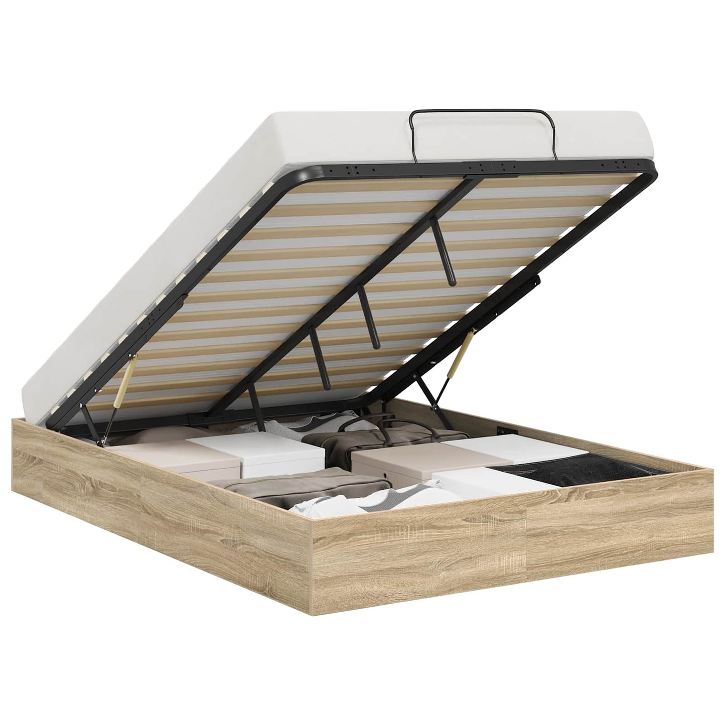 vidaXL Κρεβάτι Οθωμανικού Τύπου Δρύς Sonoma 193 x 120 x 25 εκ