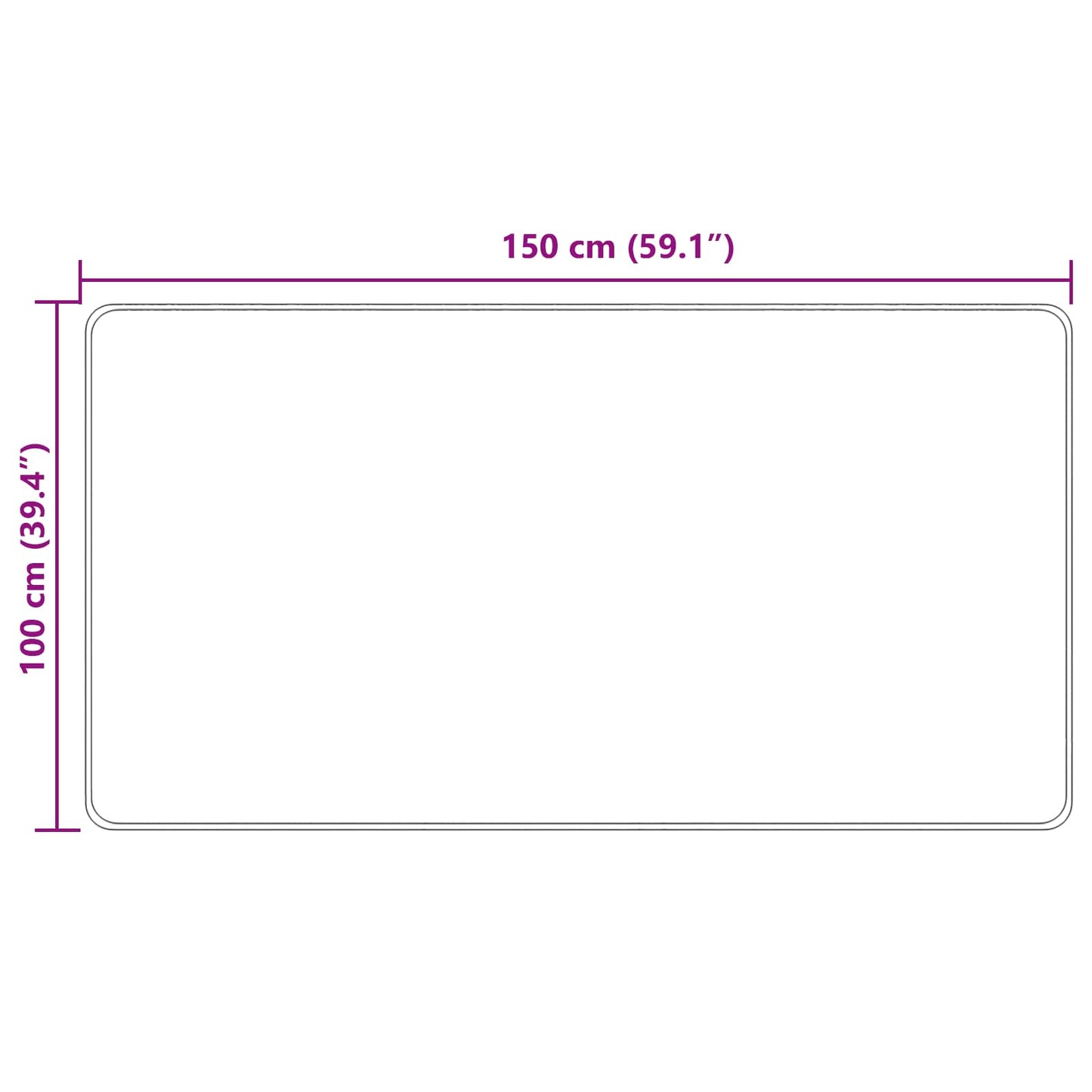 vidaXL Χαλί Τύπωμα Κρεμ 150 x 100 cm Πολυέστερ και PVC
