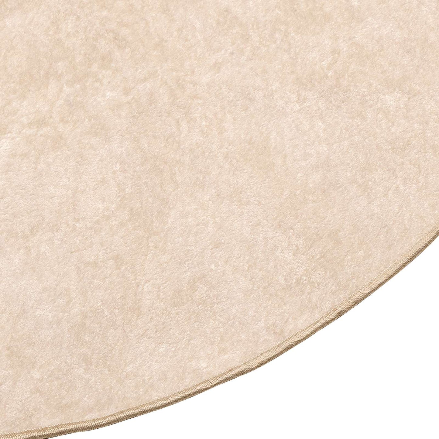 vidaXL Χαλί Τύπωμα Κρεμ Ø 120 cm Πολυέστερ και PVC