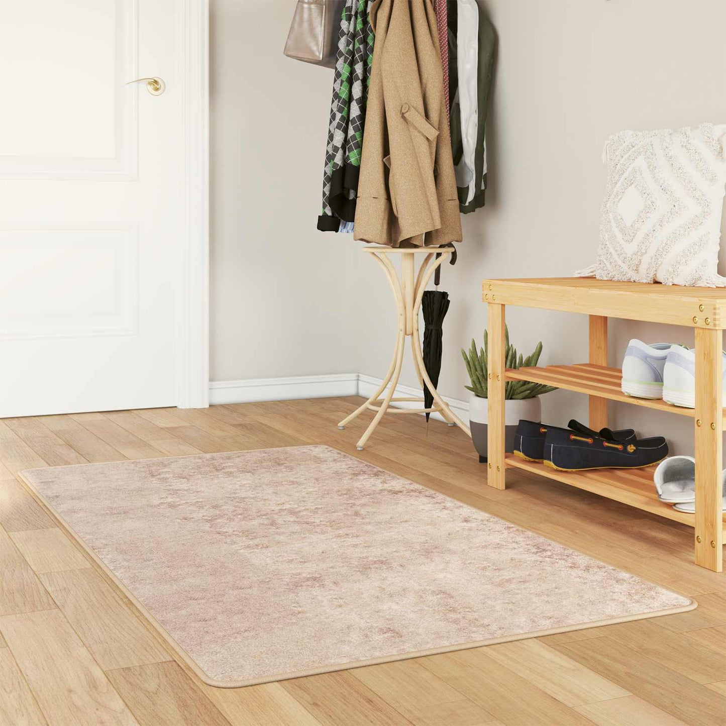 vidaXL Χαλί Runner MARSA Μπεζ 80 x 100 cm Πολυέστερ και PVC