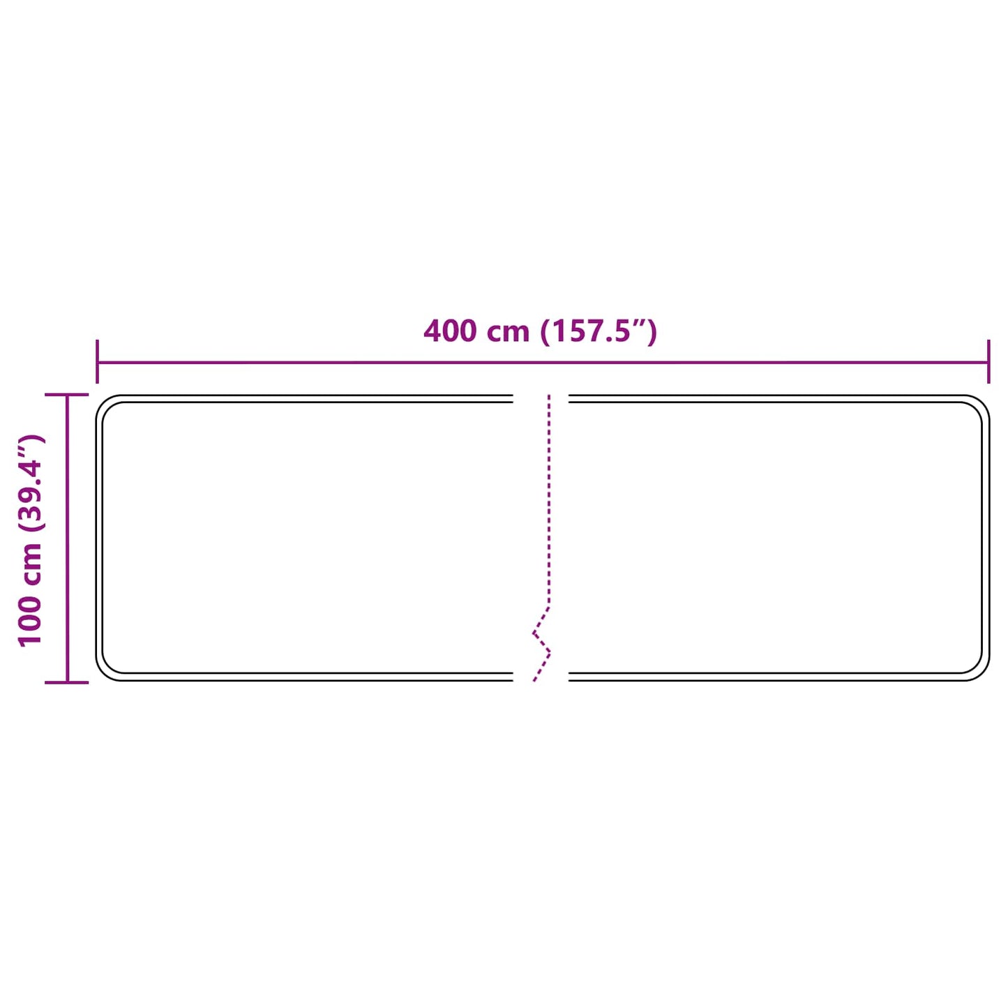 vidaXL Χαλί Runner MARSA Δασώδες Πράσινο 100 x 400 cm