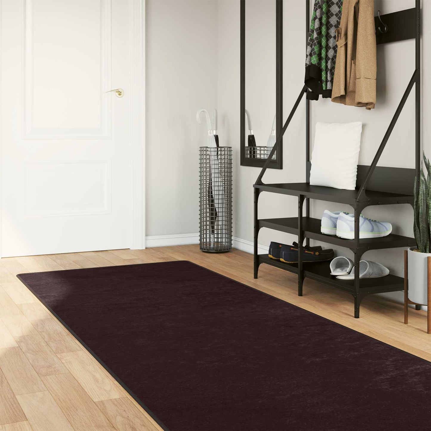 vidaXL Χαλί Runner MARSA Ανθρακί 100 x 250 cm Πολυέστερ και PVC