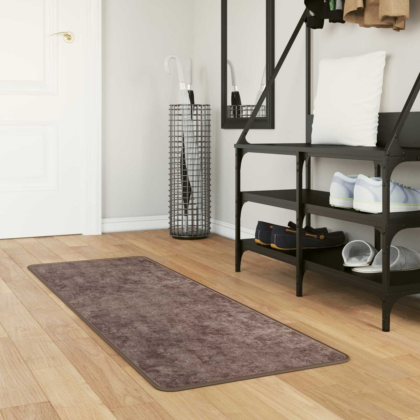 vidaXL Χαλί Runner MARSA Γκρι 50 x 100 cm Πολυέστερ και PVC