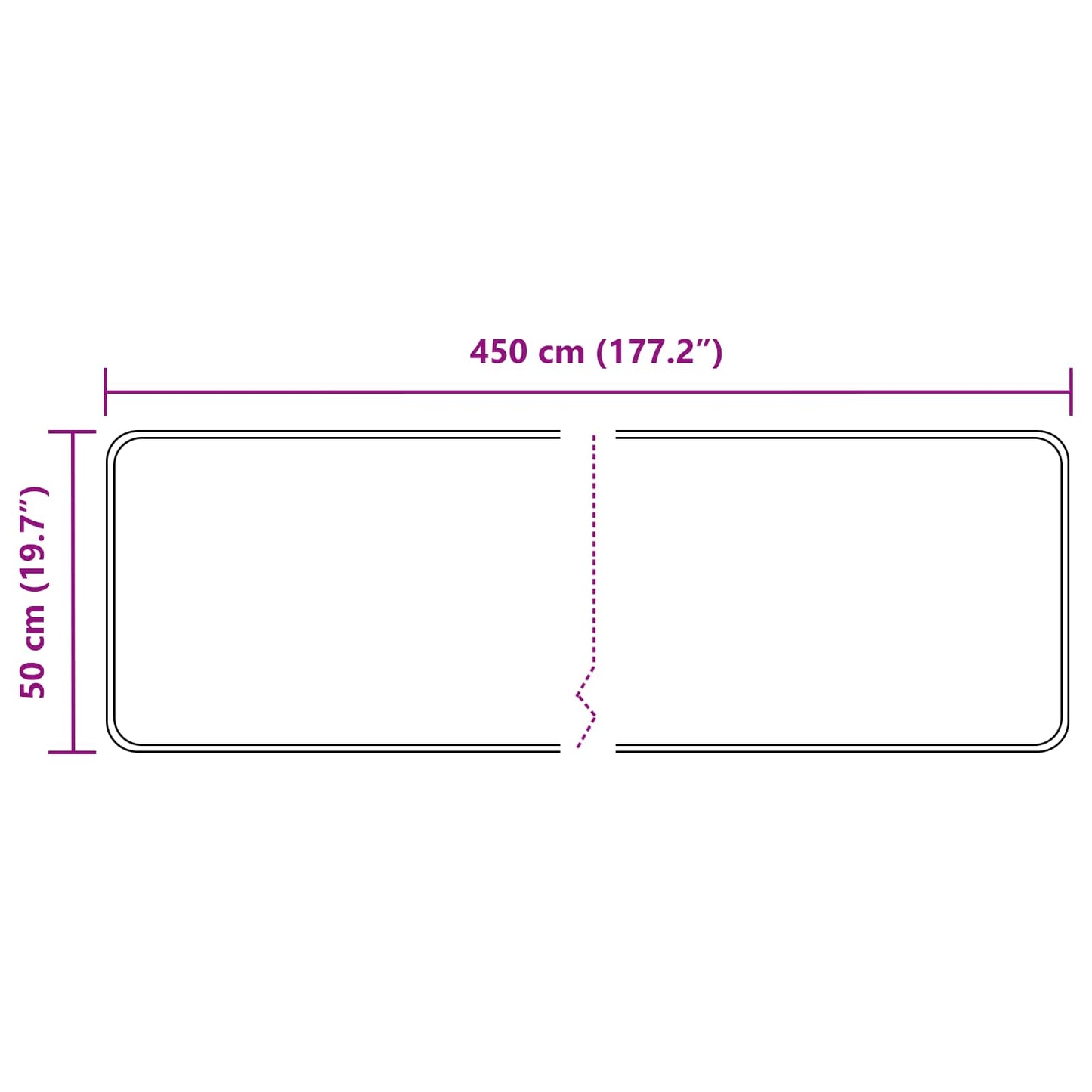 vidaXL Χαλί Runner MARSA Γκρι 50 x 450 εκ. Πολυέστερ και PVC