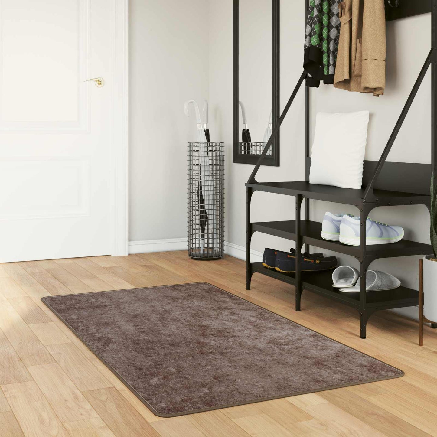 vidaXL Χαλί Runner MARSA Γκρι 100 x 200 cm Πολυέστερ και PVC