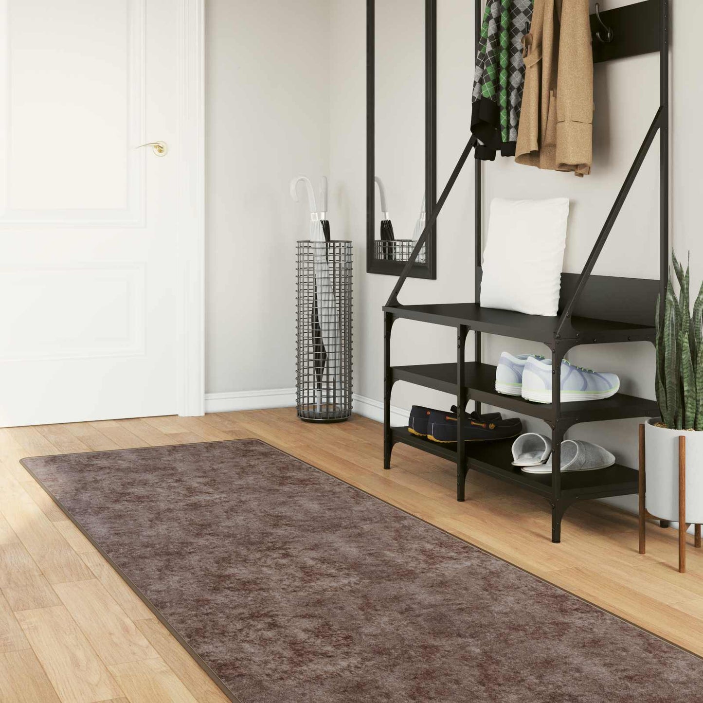 vidaXL Χαλί Runner MARSA Γκρι 100 x 350 εκ. Πολυέστερ και PVC