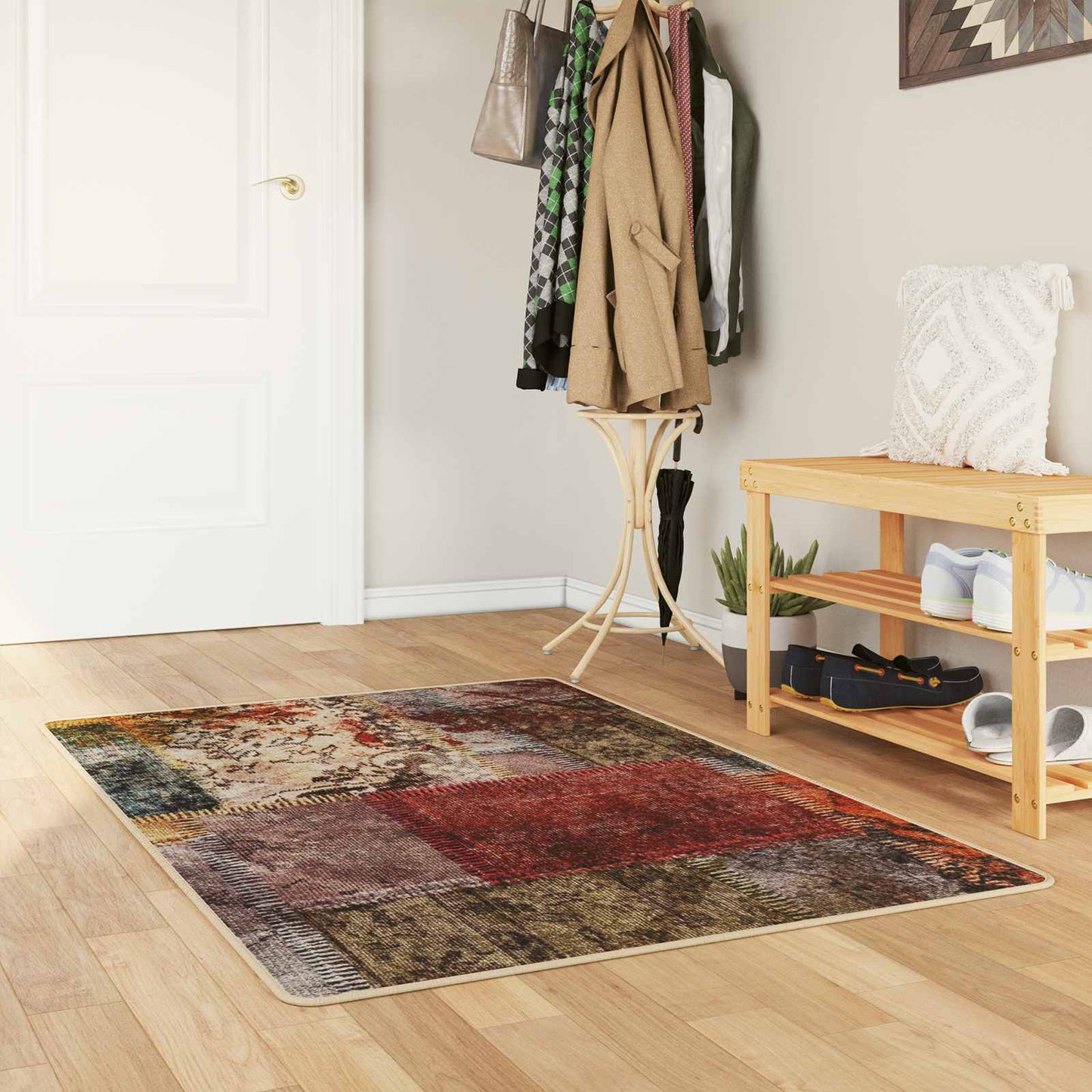 vidaXL Χαλί Runner MARSA Πολύχρωμο 100 x 200 cm Πολυέστερ και PVC