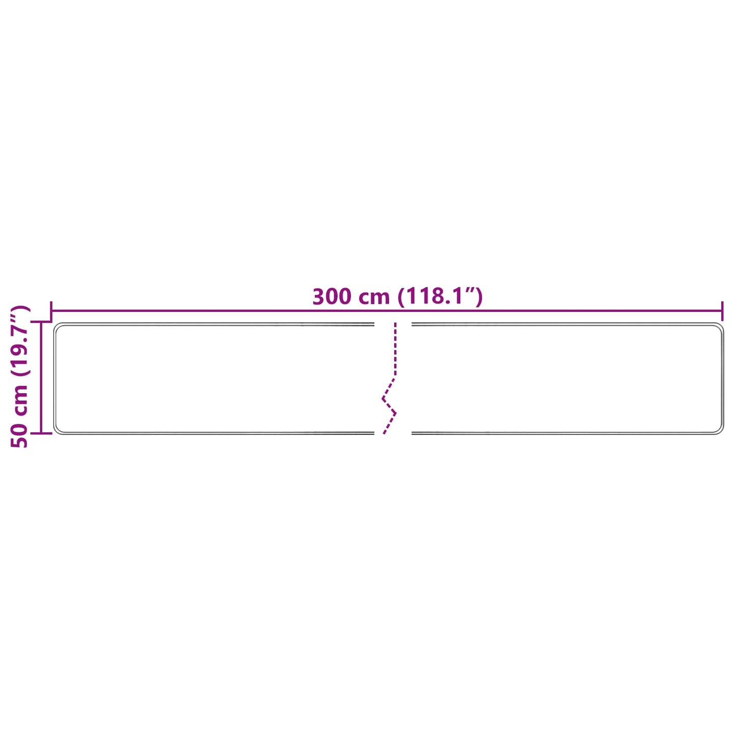 vidaXL Χαλί Runner MARSA Πολύχρωμο 50 x 300 εκ Πολυέστερ και PVC