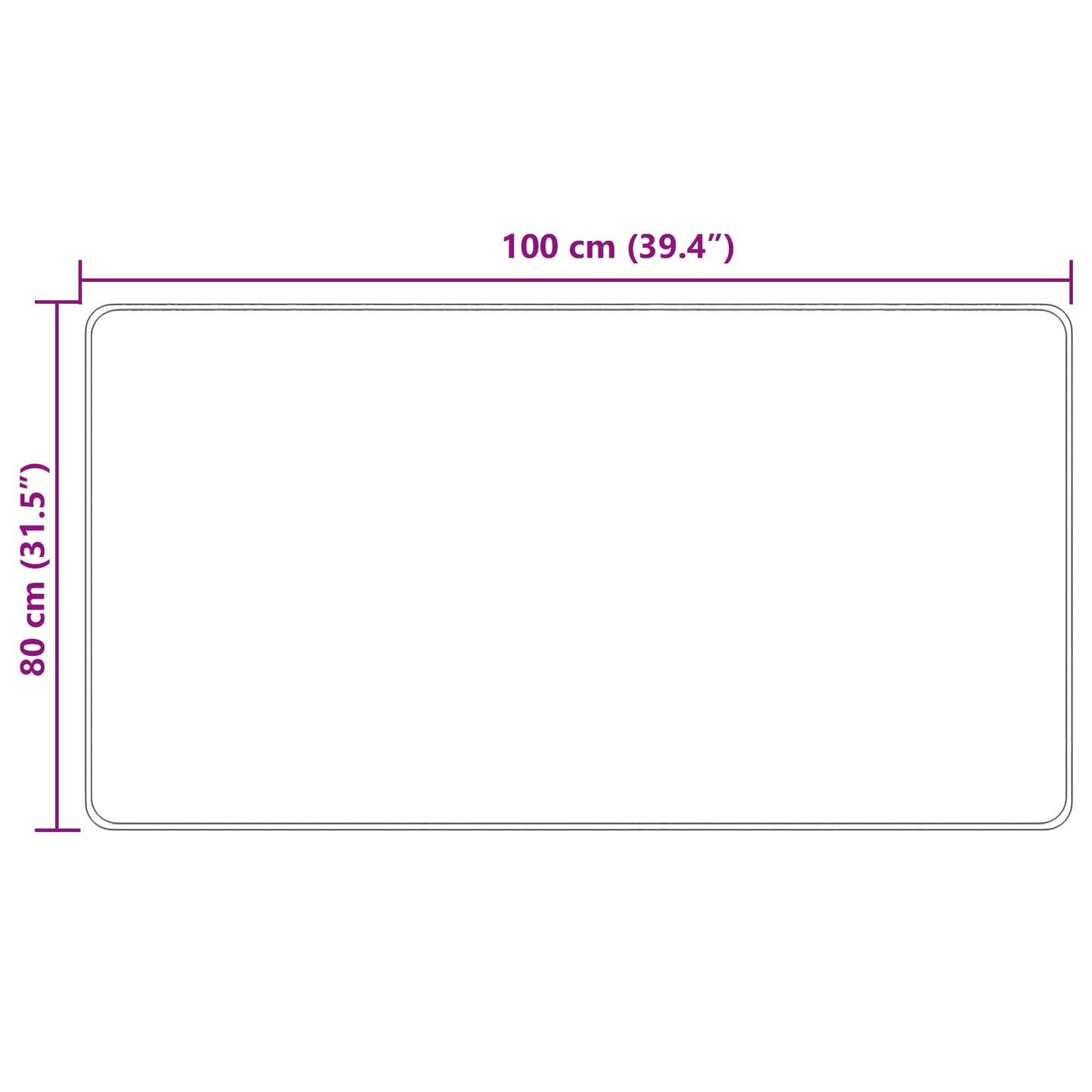 vidaXL Χαλί Runner MARSA Πολύχρωμο 80 x 100 cm Πολυέστερ και PVC