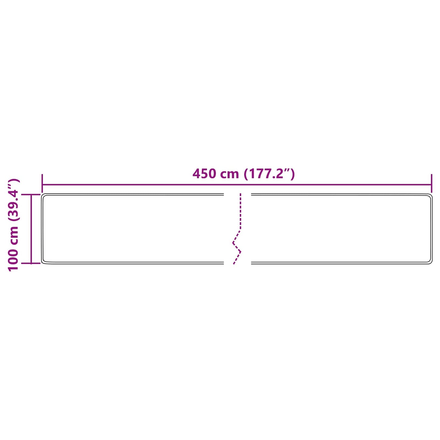 vidaXL Χαλί Runner MARSA Πολύχρωμο 100 x 450 εκ. Πολυέστερ και PVC
