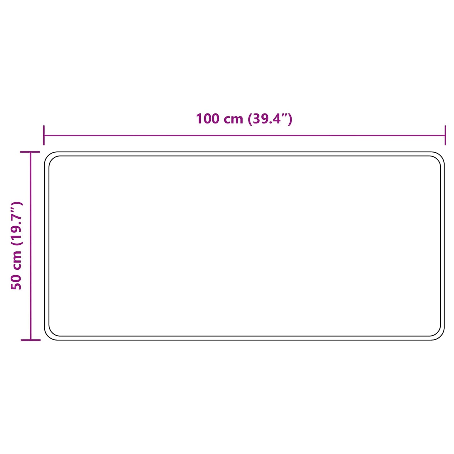 vidaXL Χαλί Runner MARSA Μαύρο 50 x 100 cm Πολυέστερ και PVC
