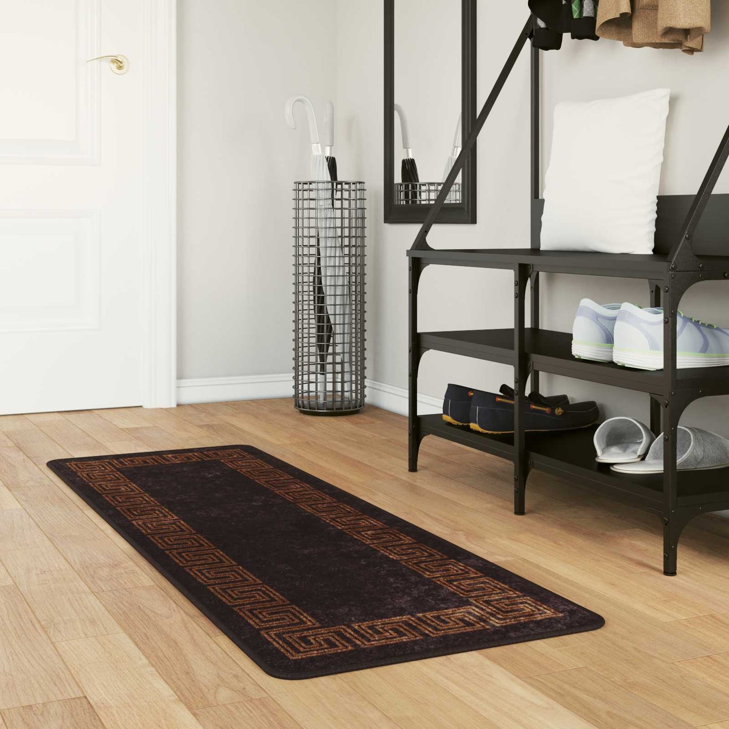 vidaXL Χαλί Runner MARSA Μαύρο 50 x 200 εκ. Πολυέστερ και PVC