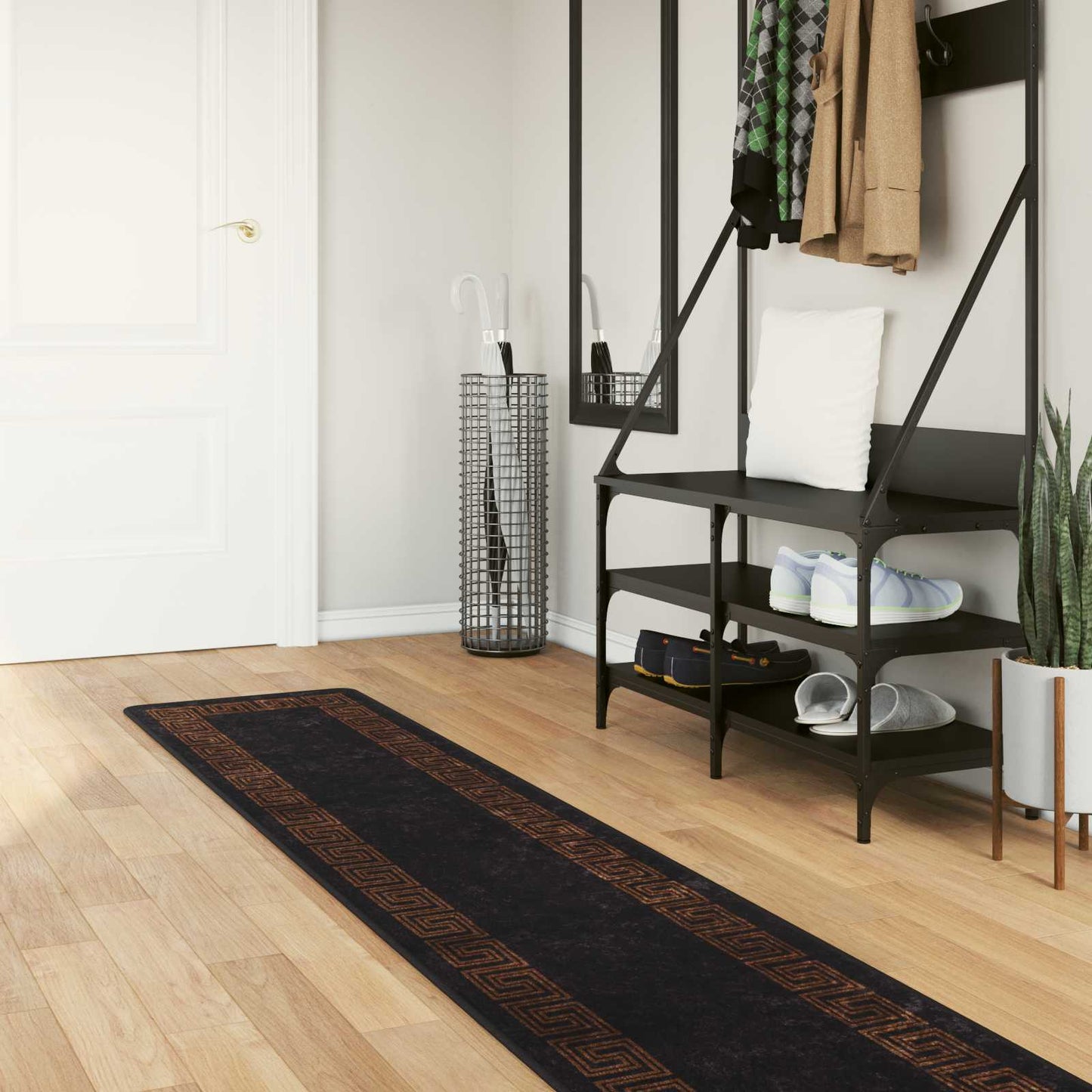 vidaXL Χαλί Runner MARSA Μαύρο 50 x 250 εκ. Πολυέστερ και PVC