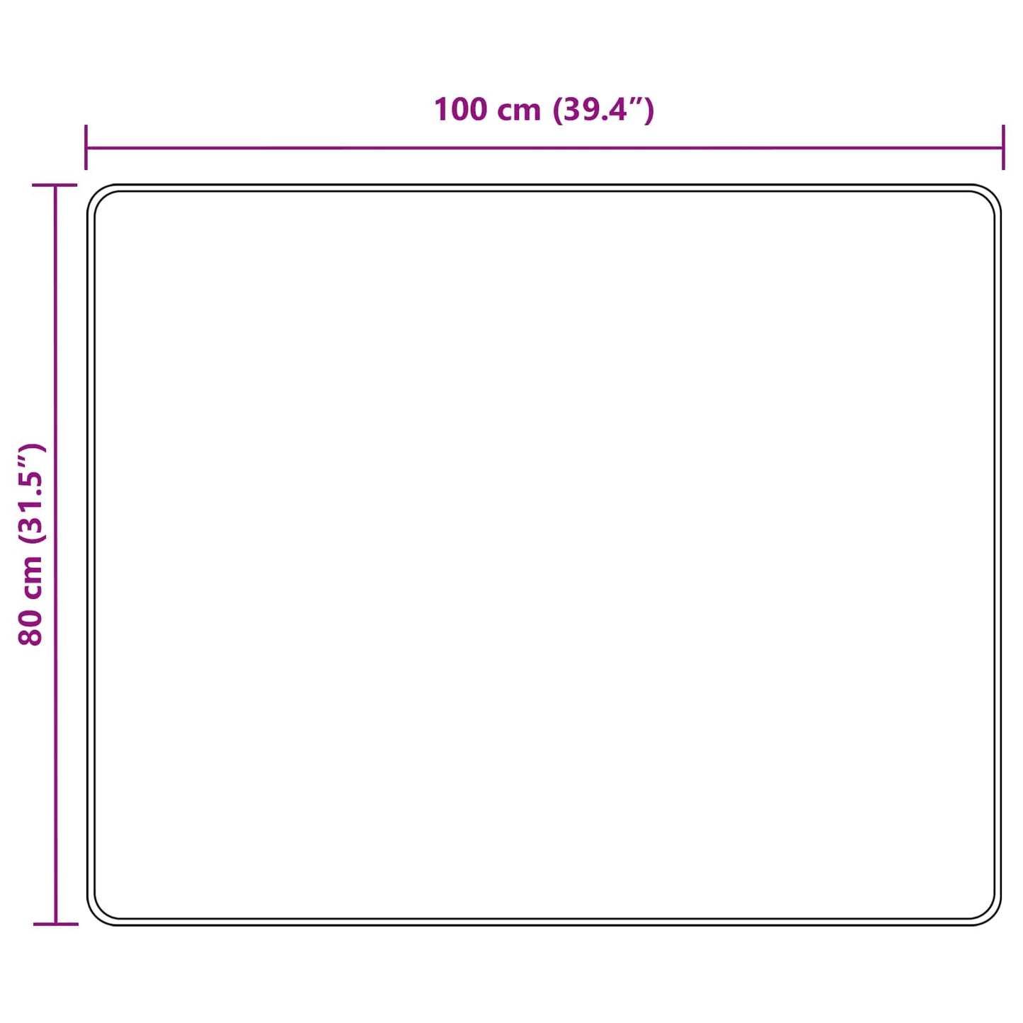 vidaXL Χαλί Runner MARSA Μαύρο 80 x 100 cm Πολυέστερ και PVC