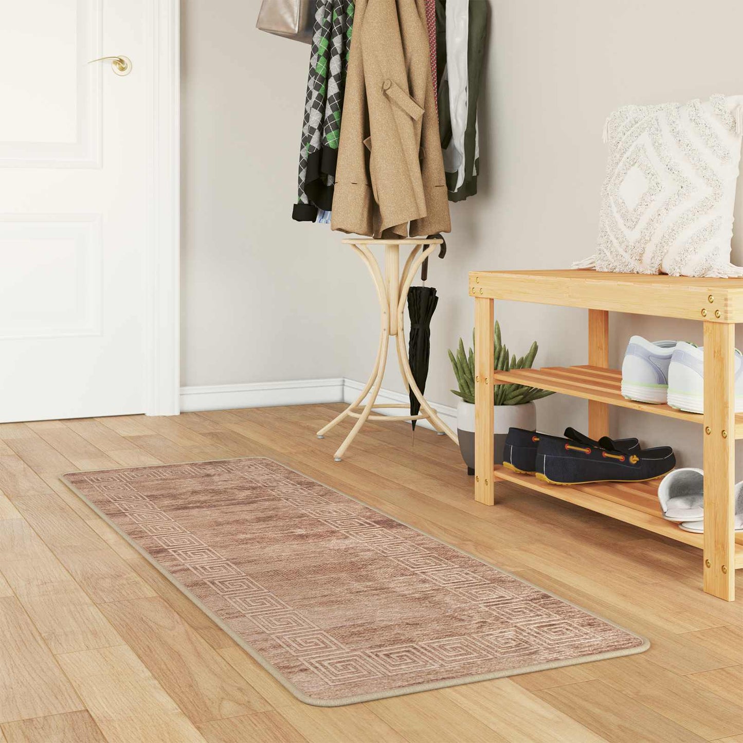 vidaXL Χαλί Runner MARSA Λευκός 50 x 100 cm Πολυέστερ και PVC