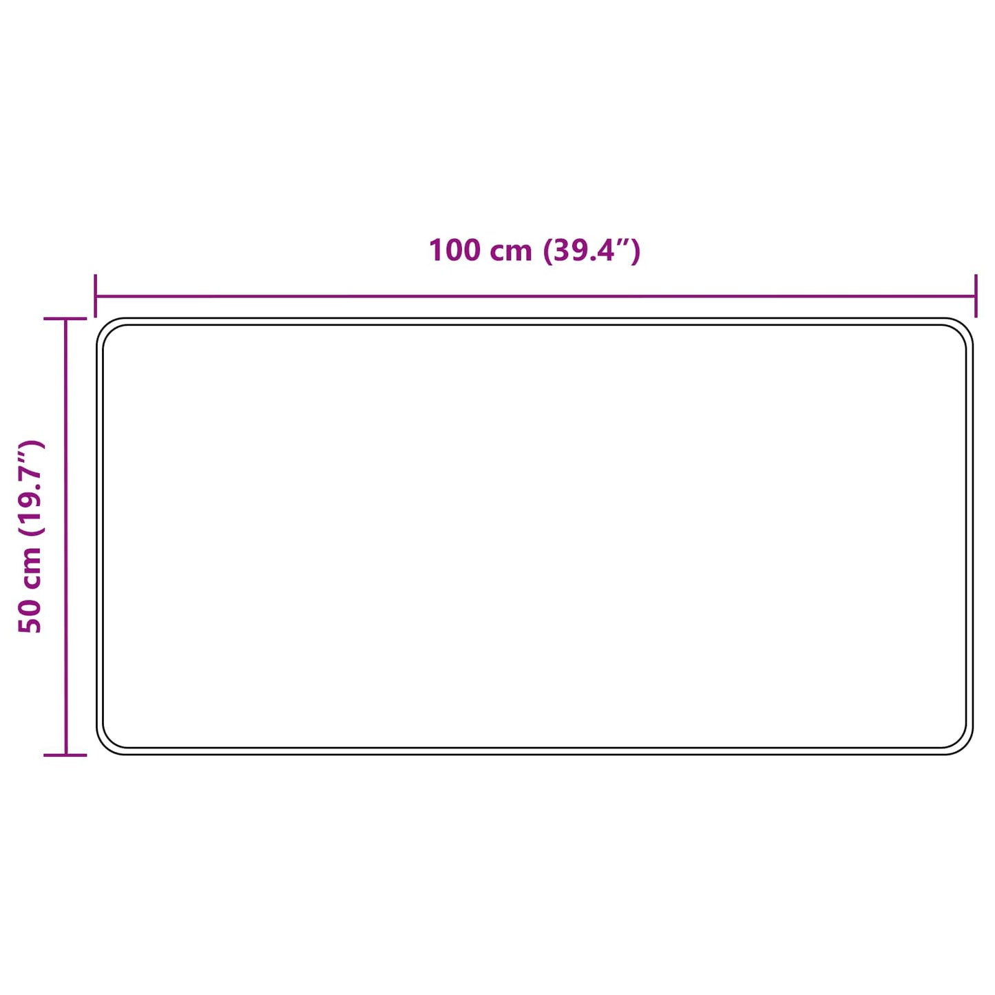 vidaXL Χαλί Runner MARSA Μαύρο 50 x 100 cm Πολυέστερ και PVC