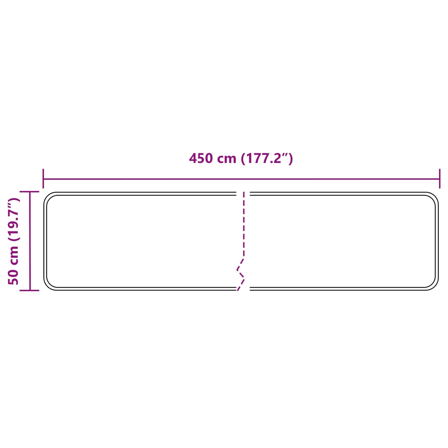 vidaXL Χαλί Runner MARSA Μαύρο 50 x 450 εκ. Πολυέστερ και PVC