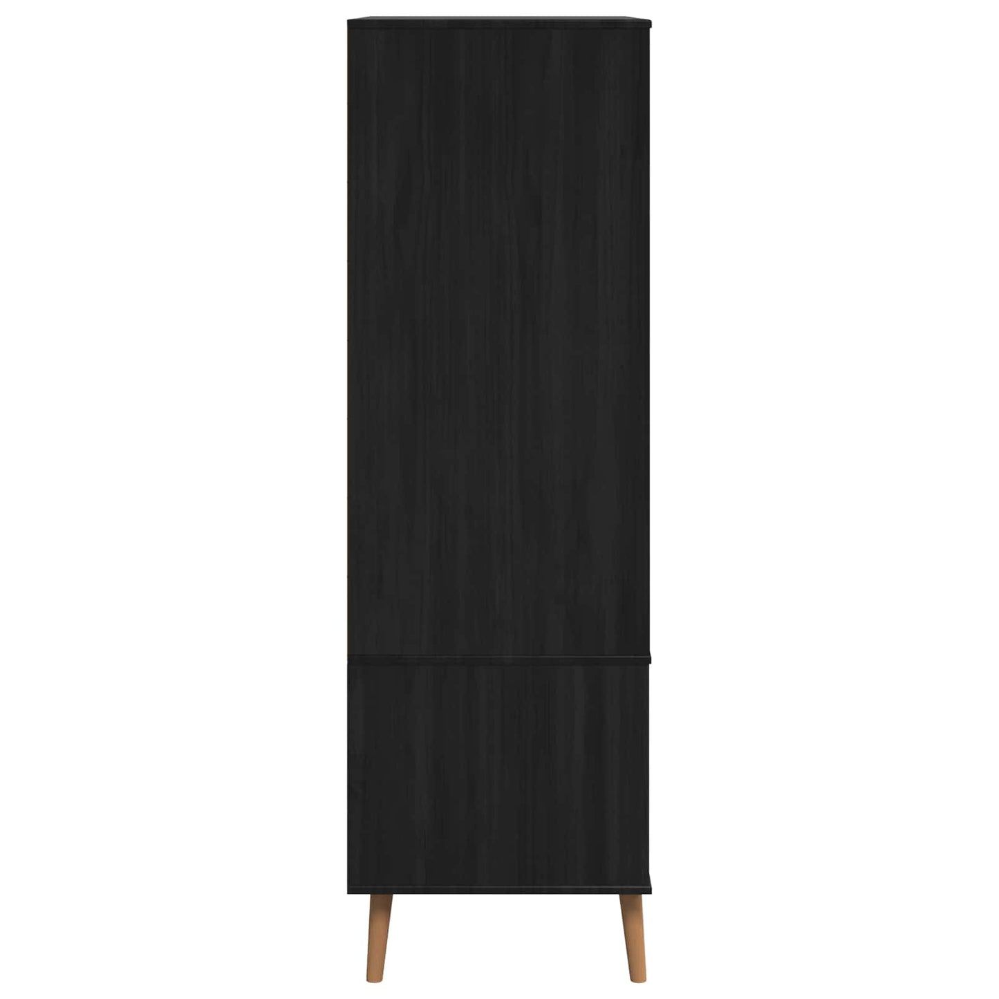 vidaXL Ντουλάπι MOLDE Μαύρο 90 x 55 x 175 εκ Μασίφ Ξύλο Πεύκου