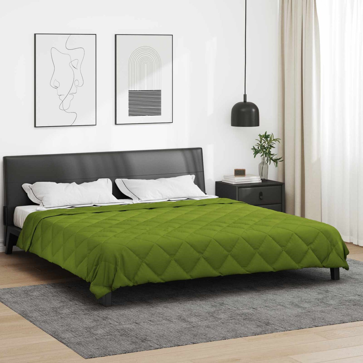 vidaXL Καλοκαιρινό Παπλωματοθήκη Πράσινο 220 x 200 εκ Μικροΐνες