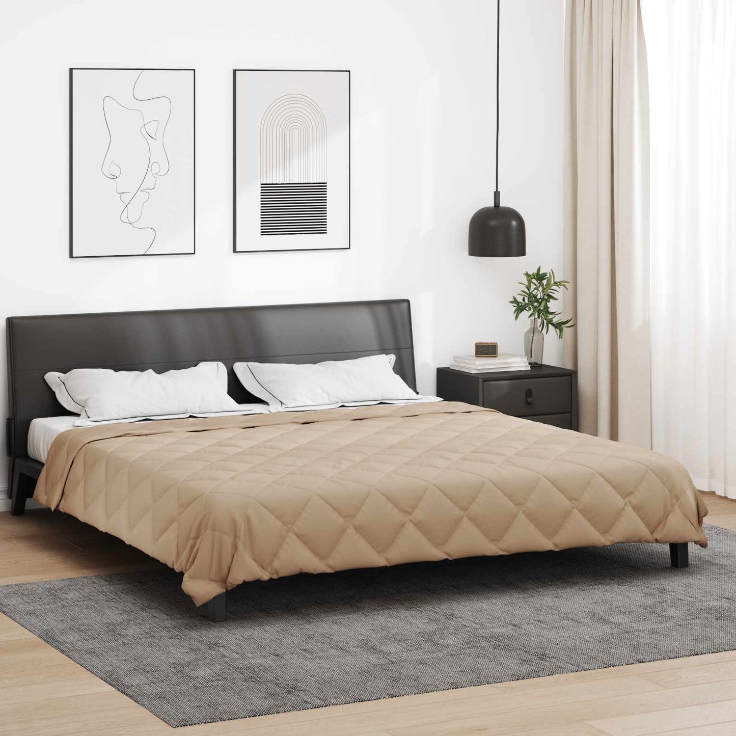 vidaXL Καλοκαιρινό Παπλωματοθήκη Taupe 220 x 200 εκ Μικροΐνες