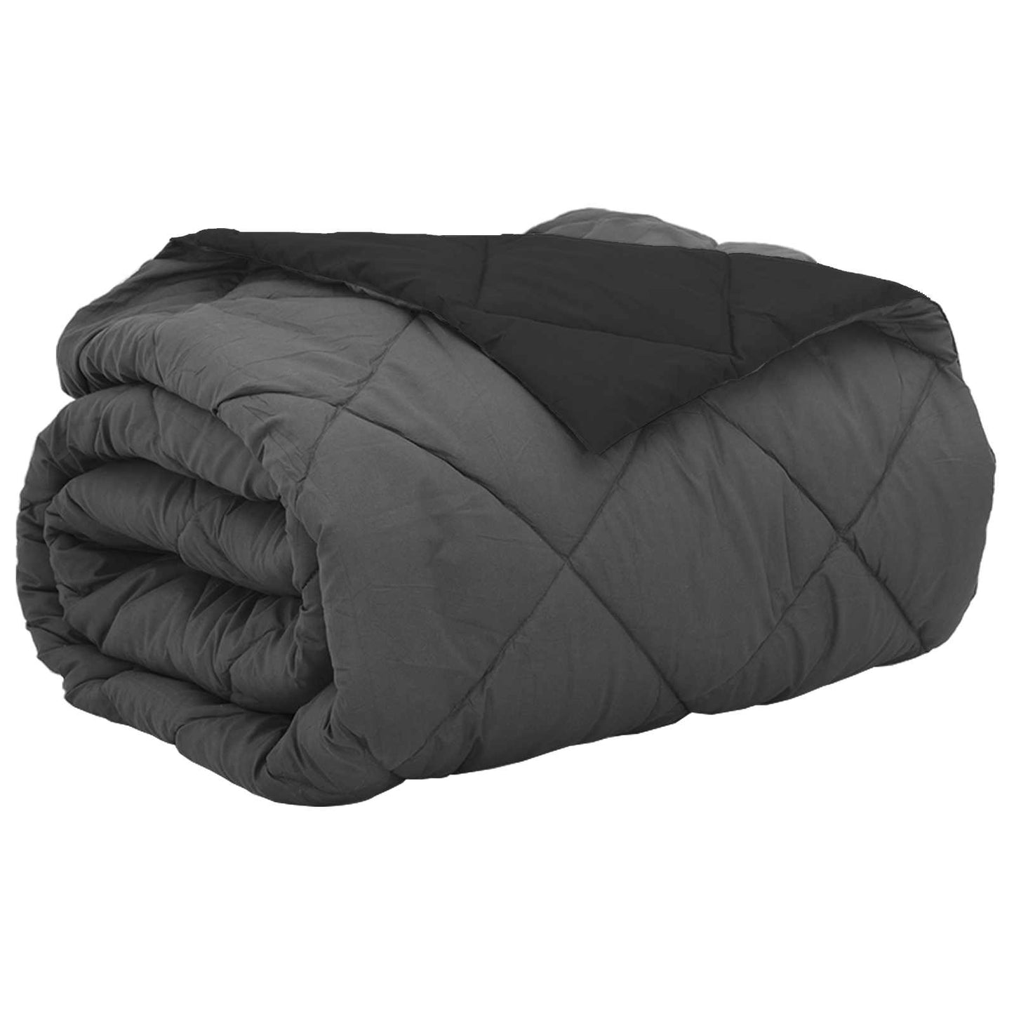 vidaXL Καλοκαιρινό Παπλωματοθήκη Μαύρο και Ανθρακί 220 x 200 εκ