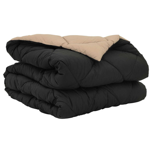 vidaXL Καλοκαιρινό Παπλωματοθήκη Μαύρο και Ταμπά 200 x 135 εκ.