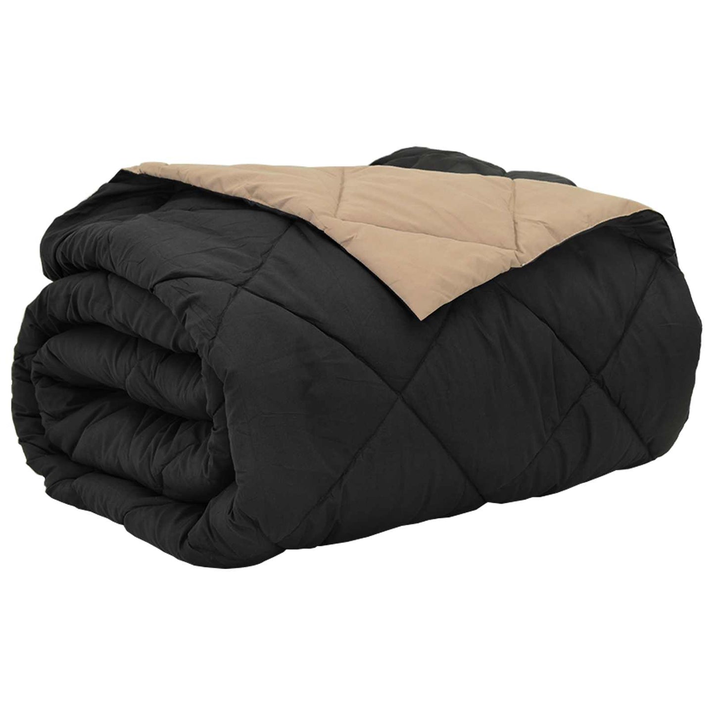 vidaXL Καλοκαιρινό Παπλωματοθήκη Μαύρο και Ταμπά 240 x 260 εκ.