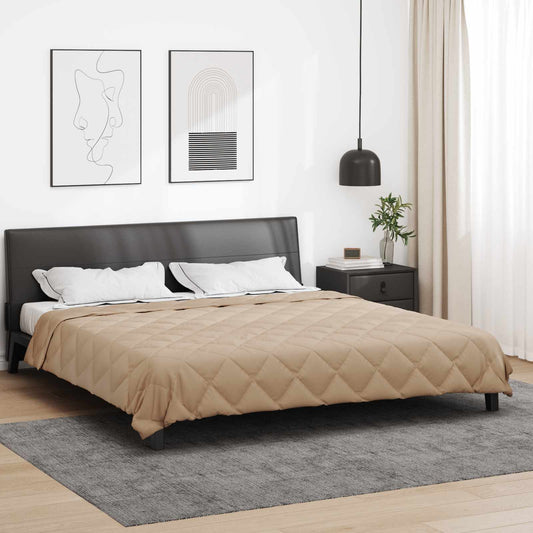 vidaXL Κουβέρτα ολόκληρου του χρόνου Taupe 200 x 240 cm Μικροΐνες