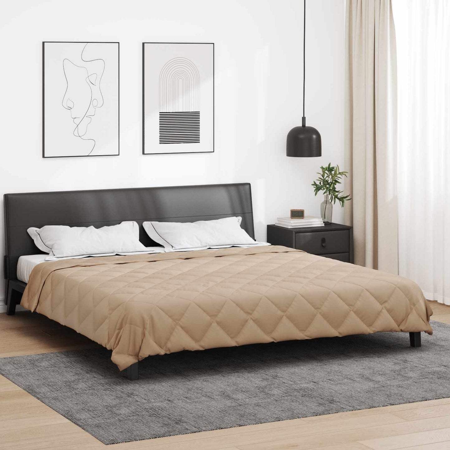 vidaXL Κουβέρτα ολόκληρου του χρόνου Taupe 220 x 240 cm Μικροΐνες