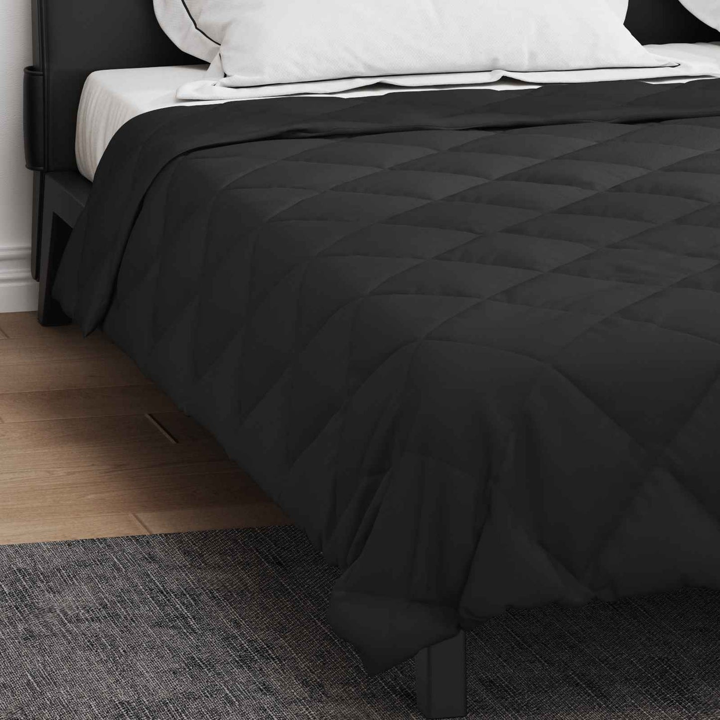 vidaXL Κουβέρτα ολόκληρου του χρόνου Μαύρο 200 x 240 cm Μικροΐνες