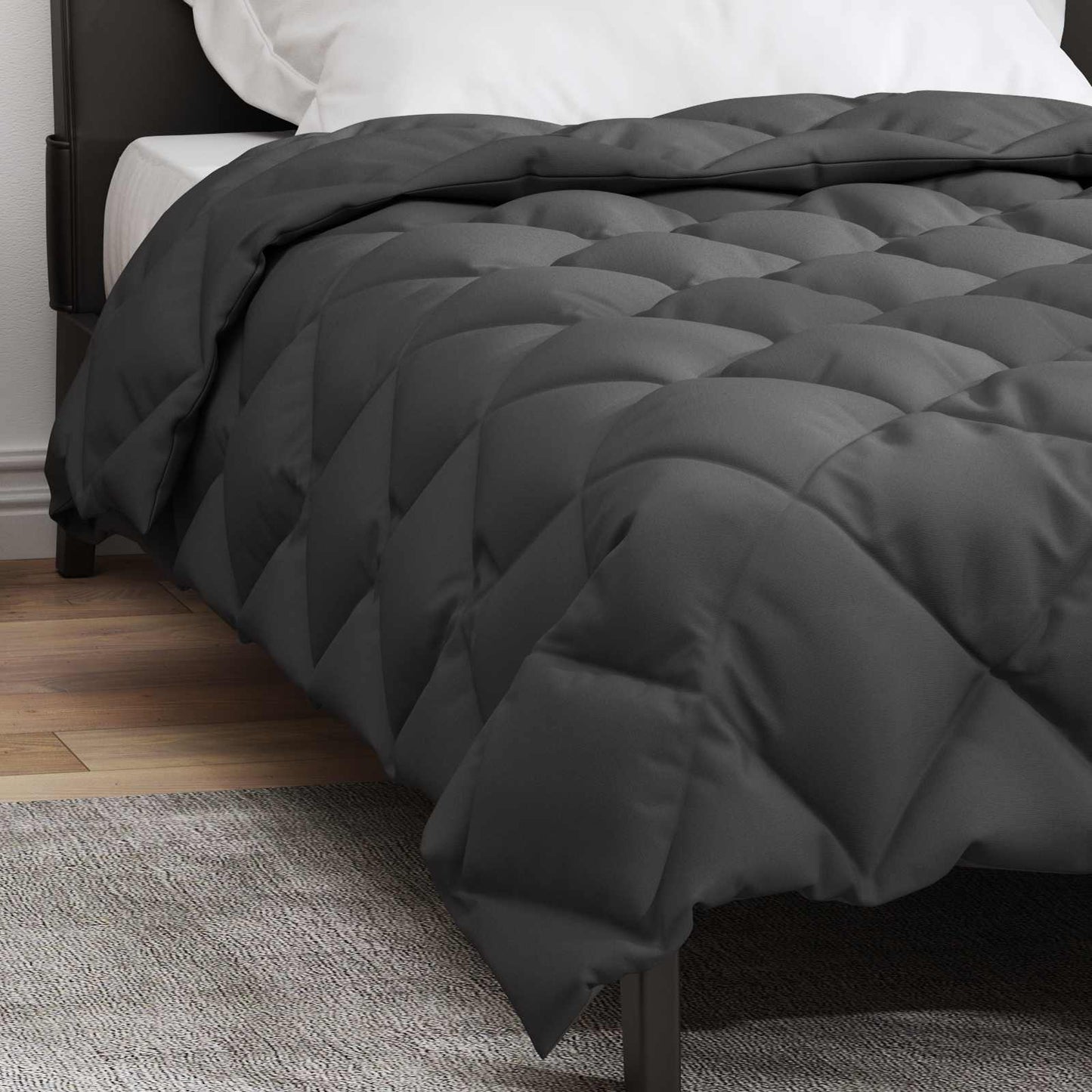 vidaXL Χειμερινό Παπλωματοθήκη Ανθρακί 155 x 220 cm Μικροΐνες