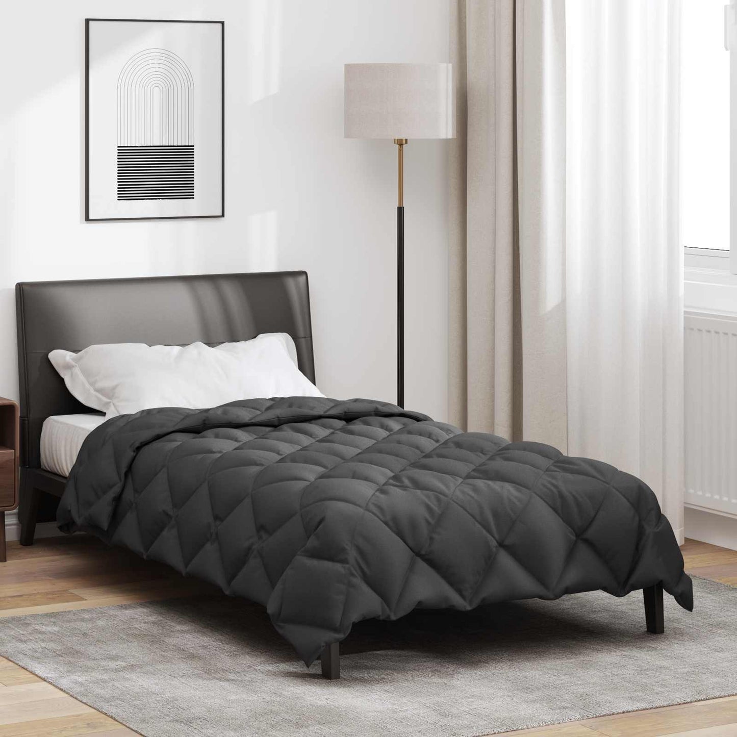 vidaXL Χειμερινό Παπλωματοθήκη Ανθρακί 155 x 220 cm Μικροΐνες