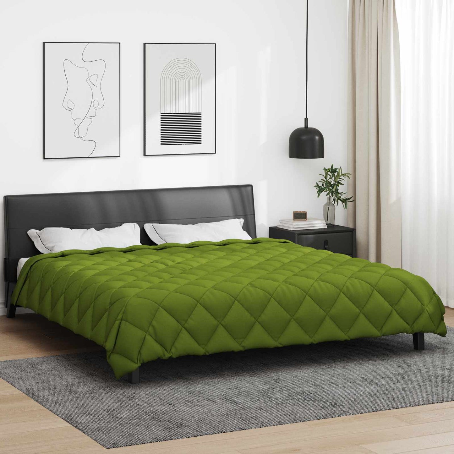 vidaXL Χειμερινό Παπλωματοθήκη Πράσινο 200 x 200 cm Μικροΐνες