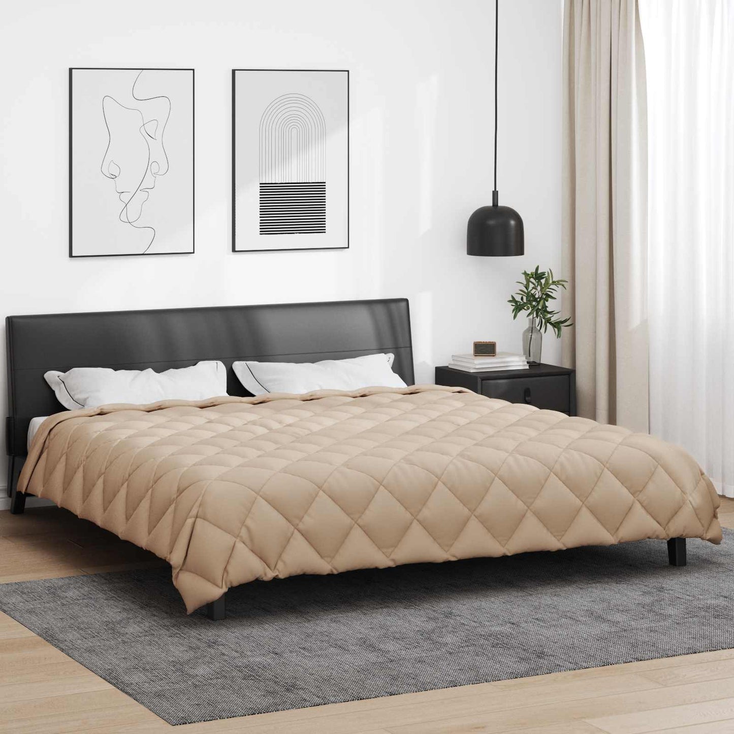 vidaXL Χειμερινό Παπλωματοθήκη Taupe 200 x 200 cm Μικροΐνες