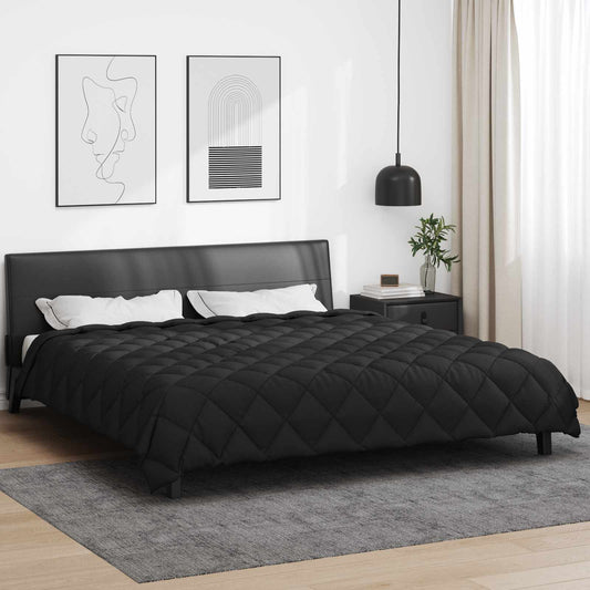 vidaXL Χειμερινό Παπλωματοθήκη Μαύρο 200 x 200 cm Μικροΐνες