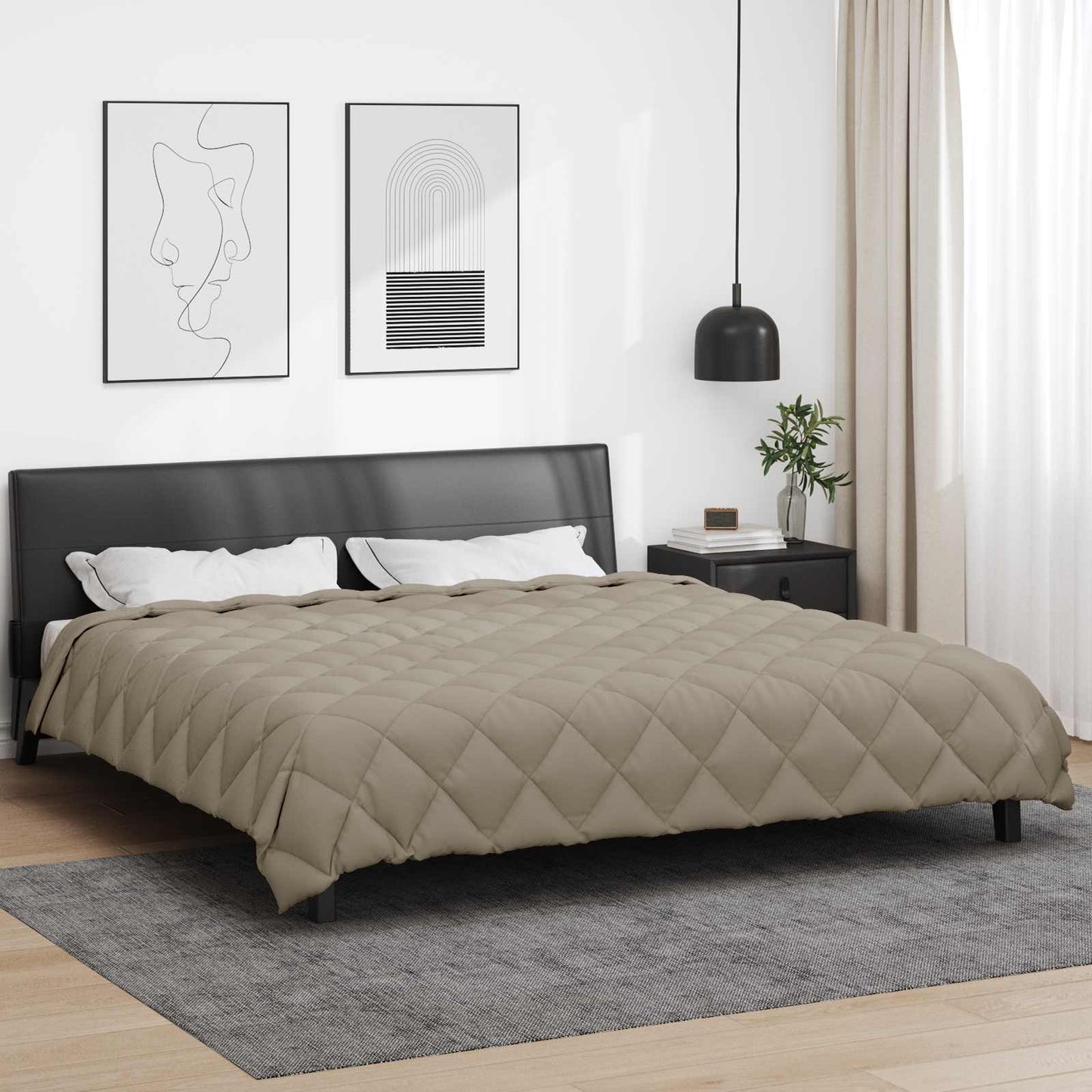 vidaXL Χειμερινό Παπλωματοθήκη Ανοιχτό γκρι 220 x 260 cm Μικροΐνες