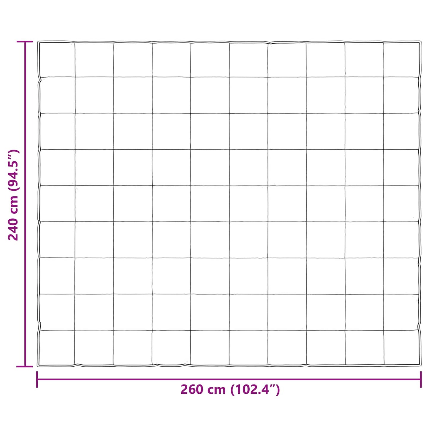 vidaXL Καλοκαιρινό Παπλωματοθήκη Χρυσό 240 x 260 εκ.