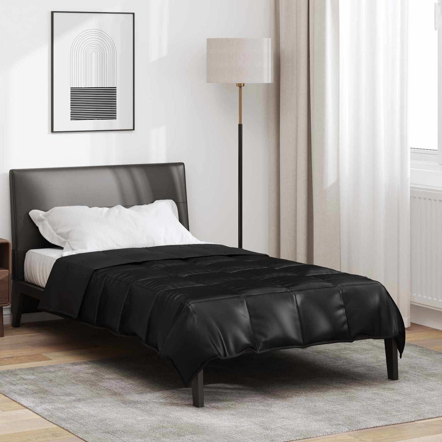 vidaXL Καλοκαιρινό Παπλωματοθήκη Μαύρο 220 x 135 εκ