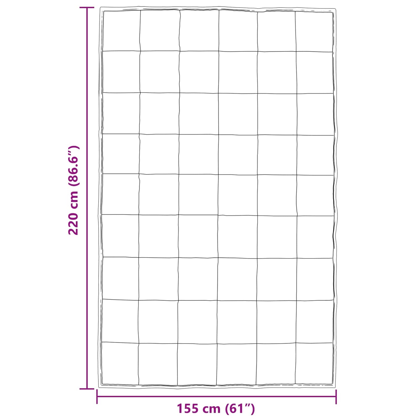 vidaXL Καλοκαιρινό Παπλωματοθήκη Μαύρο 220 x 155 εκ