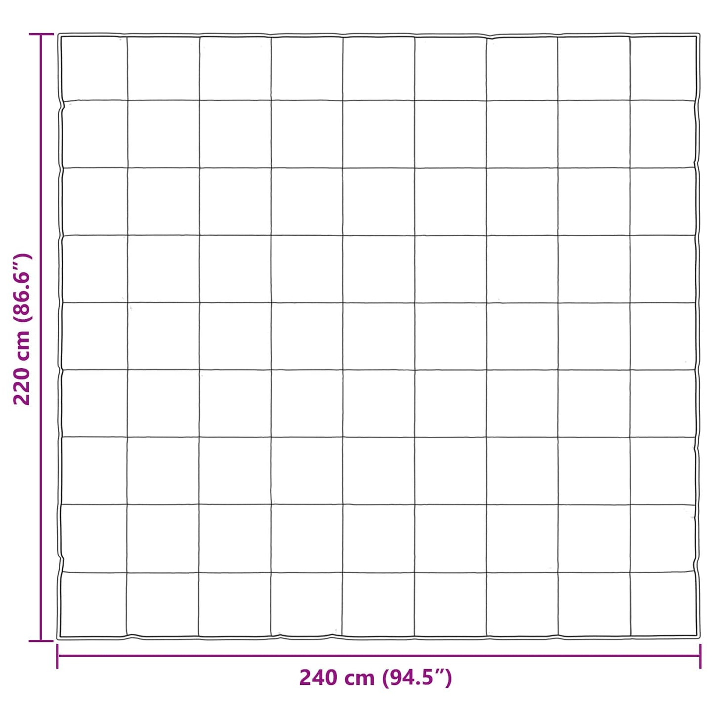 vidaXL Κουβέρτα ολόκληρου του χρόνου Μαύρο 220 x 240 cm