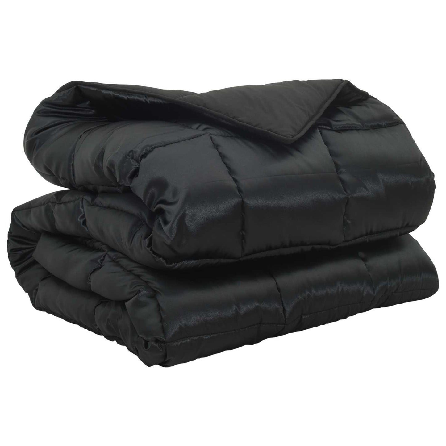 vidaXL Χειμερινό Παπλωματοθήκη Μαύρο 200 x 140 cm Σατέν και Μικροΐνες
