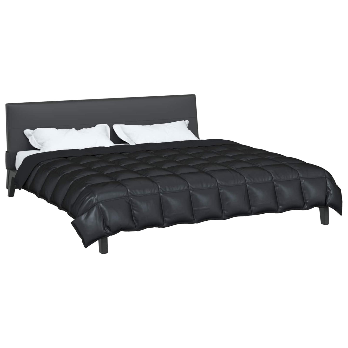 vidaXL Χειμερινό Παπλωματοθήκη Μαύρο 200 x 240 cm Σατέν και Μικροΐνες