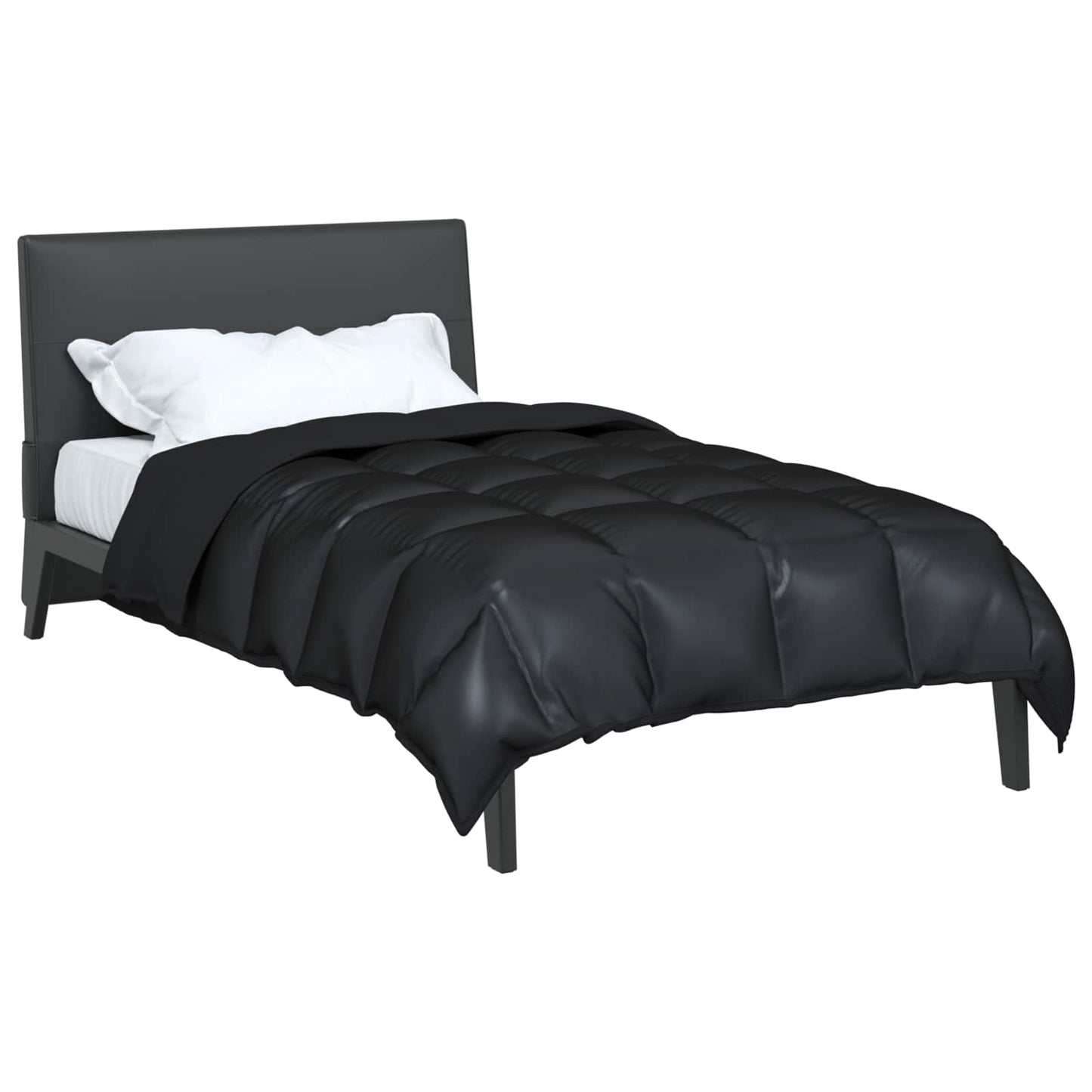 vidaXL Χειμερινό Παπλωματοθήκη Μαύρο 140 x 220 cm Σατέν και Μικροΐνες
