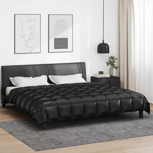 vidaXL Χειμερινό Παπλωματοθήκη Μαύρο 240 x 260 εκ. Σατέν και Μικροΐνες