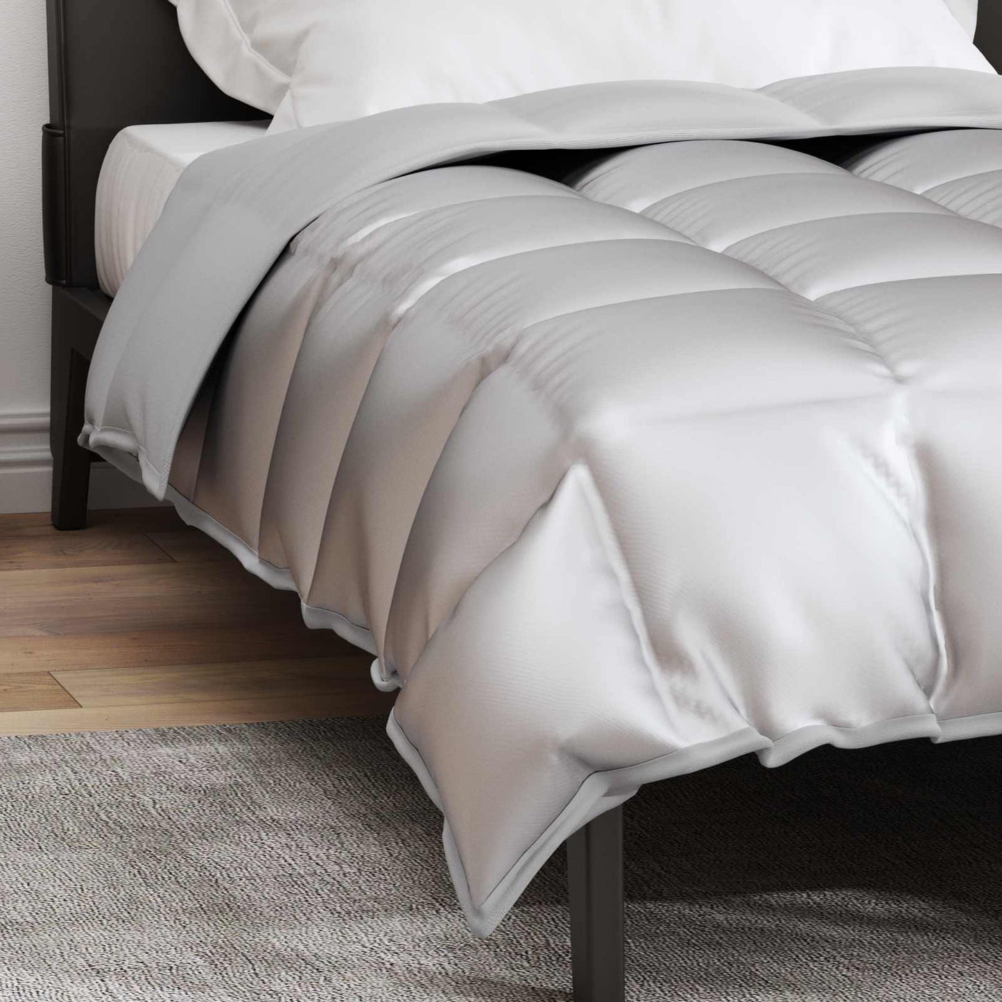 vidaXL Χειμερινό Παπλωματοθήκη 155 x 200 εκ. 450 gsm Ασημί