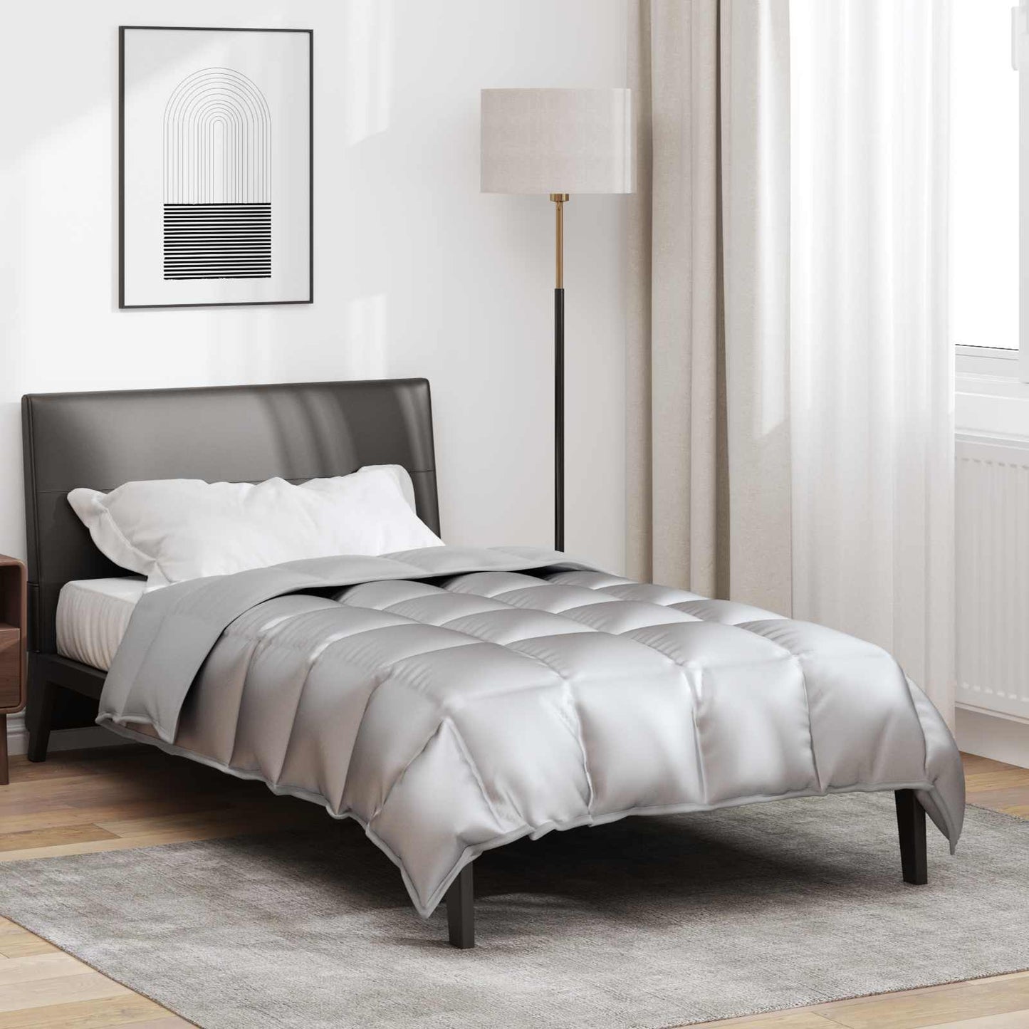 vidaXL Χειμερινό Παπλωματοθήκη 155 x 200 εκ. 450 gsm Ασημί