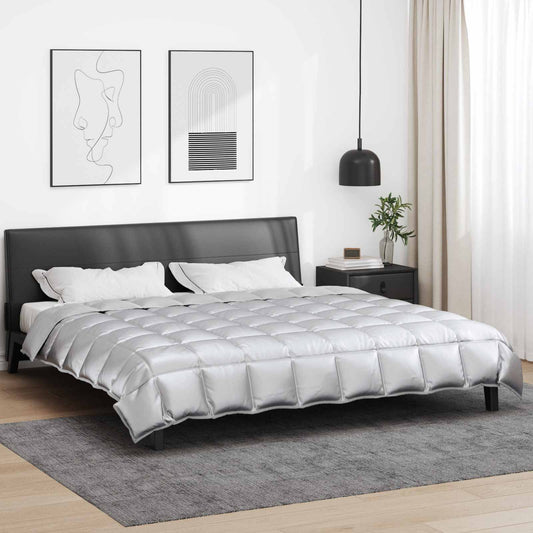 vidaXL Χειμερινό Παπλωματοθήκη Ασημί 220 x 240 cm Σατέν και Μικροΐνες