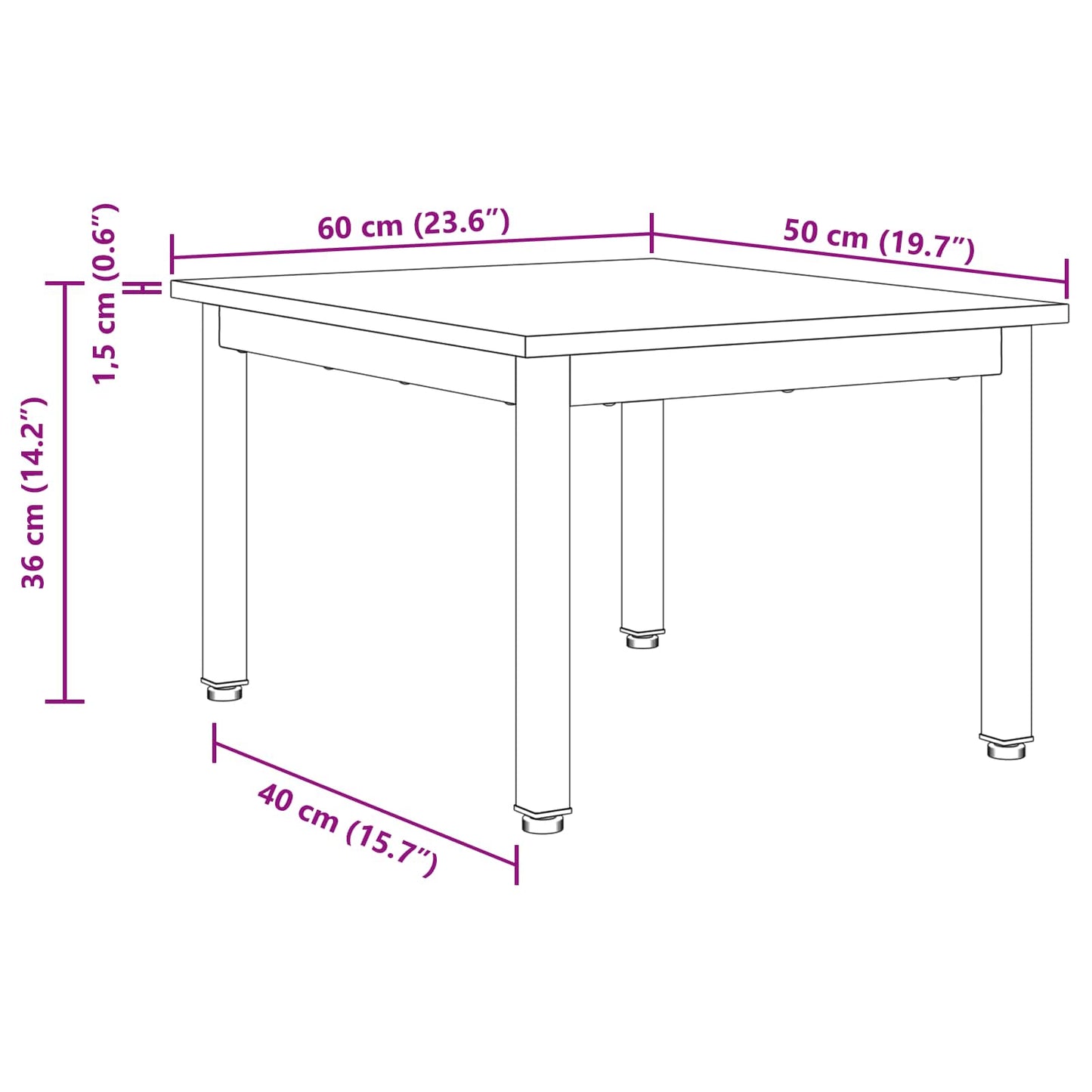 vidaXL Τραπεζάκι σαλονιού Σονόμα 60 x 50 x 36 εκ Επεξεργασμένο ξύλο