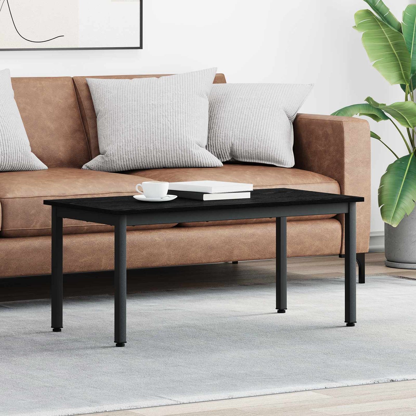 vidaXL Τραπεζάκι σαλονιού Μαύρη Οξυά 100 x 50 x 45 cm